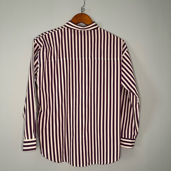 Vintage Center Aisle Purple Striped Button down M - Picture 10 of 11
